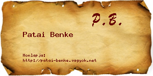 Patai Benke névjegykártya